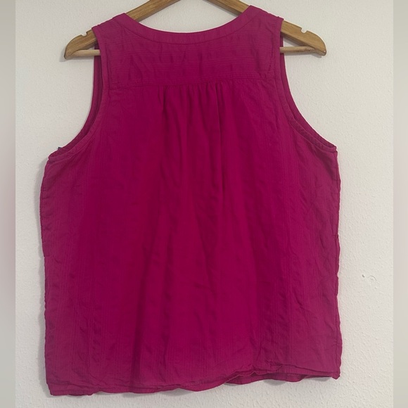 LOFT Pink Neutral Sleeveless Pleated Tank Top - Picture 4 of 10